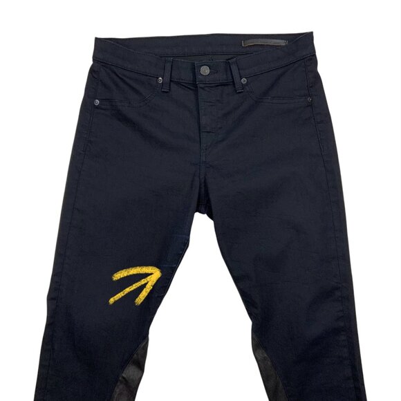 Rag And Bone Skinny Jean 30 Midnight Lambskin Trim - Picture 7 of 12